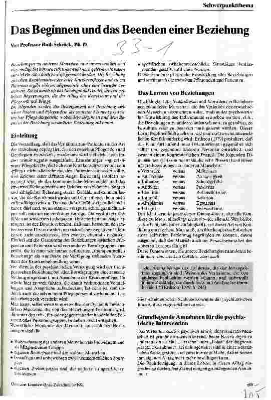 Vorschauseite 1: Das Beginnen und das Beenden einer Beziehung