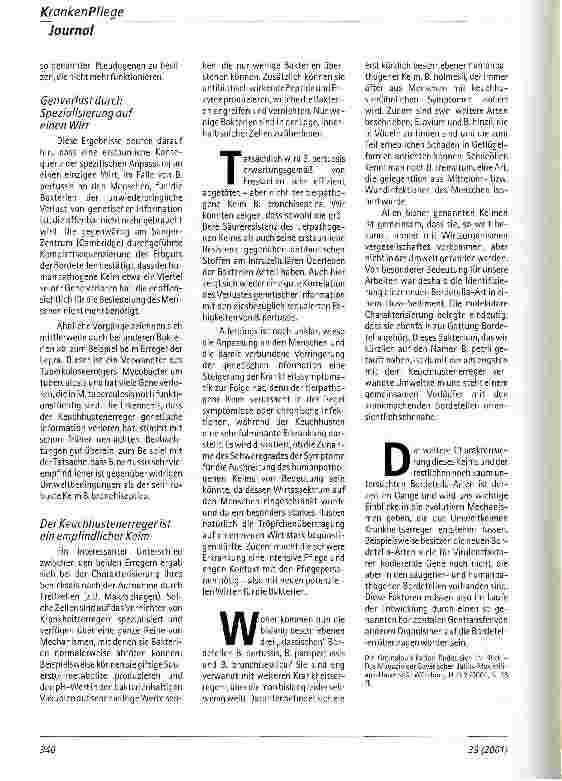 Vorschauseite 3: Keuchhusten - Entstehung eines Krankheitserregers