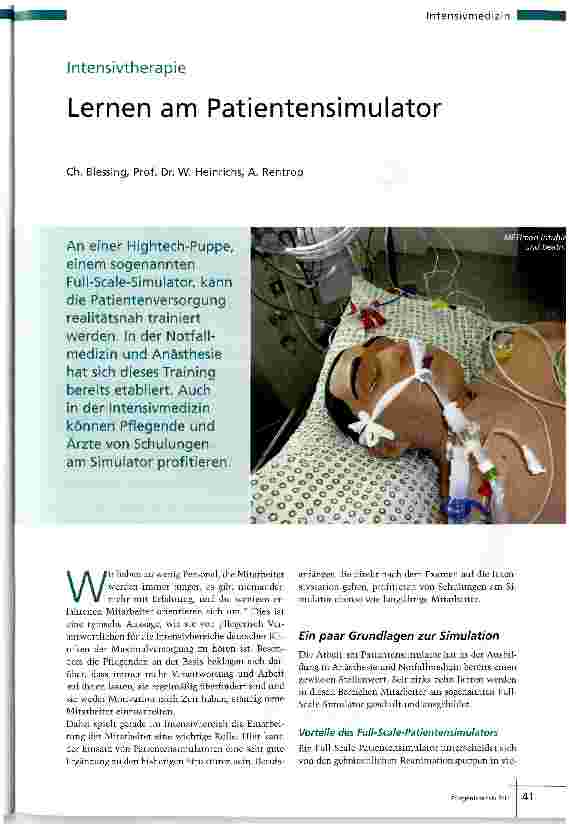 Vorschauseite 1: Lernen am Patientensimulator