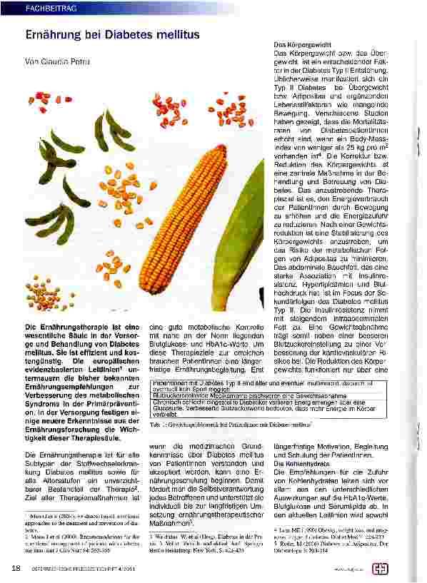 Vorschauseite 1: Ernährung bei Diabetes mellitus