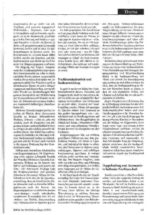 Vorschauseite 2: Sozialraumarbeit und die Stadt der Zukunft