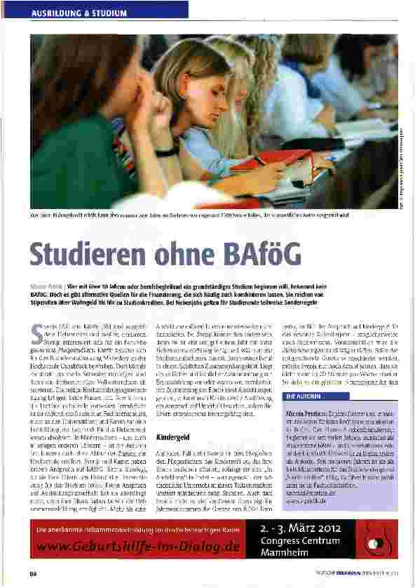 Vorschauseite 1: Studieren ohne BAföG