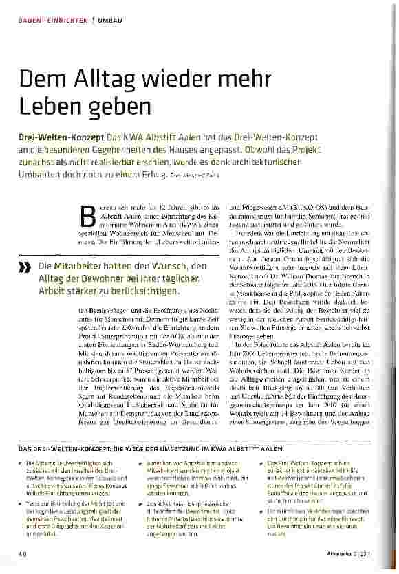 Vorschauseite 1: Dem Alltag wieder mehr Leben geben