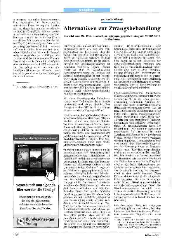 Vorschauseite 1: Alternativen zur Zwangsbehandlung