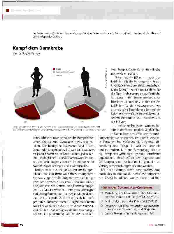 Vorschauseite 1: Kampf dem Darmkrebs