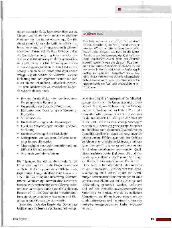Vorschauseite 2: Kampf dem Darmkrebs