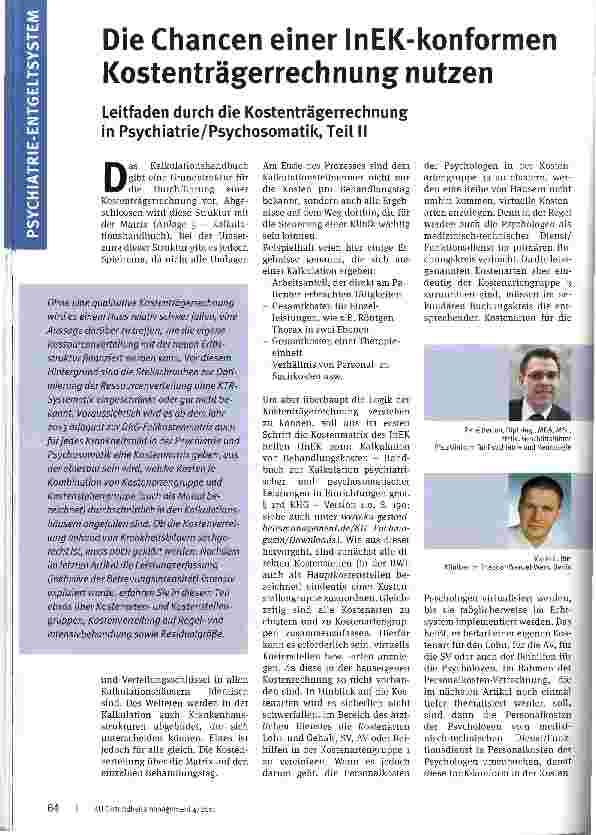 Vorschauseite 1: Die Chancen einer InEK-konformen Kostenträgerrechnung nutzen