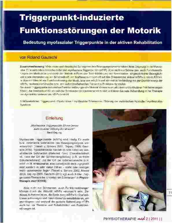 Vorschauseite 1: Funktionsstörungen der Motorik Bedeutung myofaszialer Triggerpunkte in der aktiven Rehabilitation