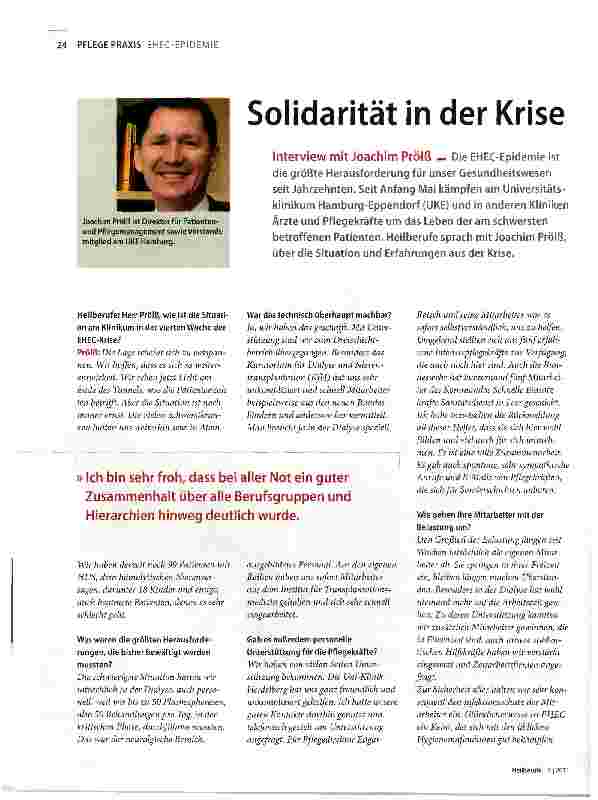 Vorschauseite 1: Solidarität in der Krise