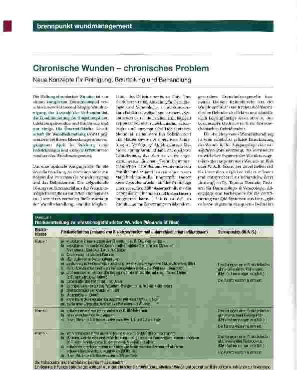 Vorschauseite 1: Chronische Wunden - chronisches Problem