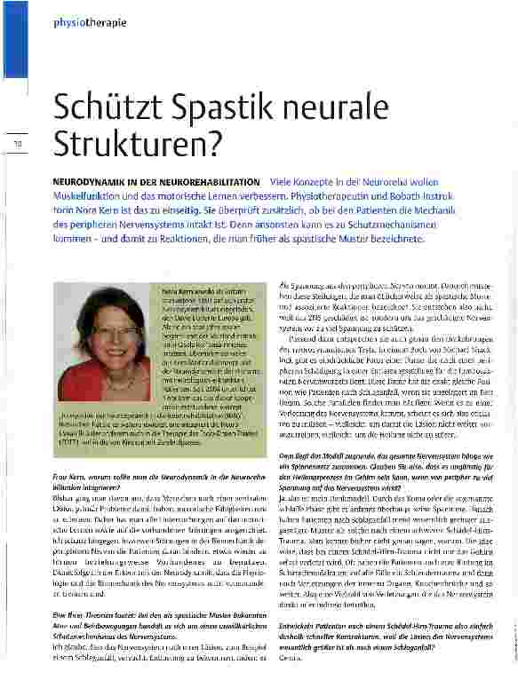 Vorschauseite 1: Schützt Spastik neurale Strukturen?