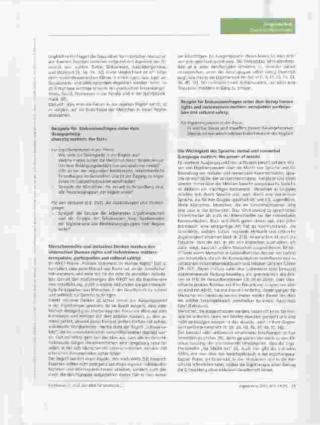 Vorschauseite 3: Der Blick für Diversität macht den Unterschied ein internationaler Leitfaden des WFOT(World Federation of Occupational Therapists)