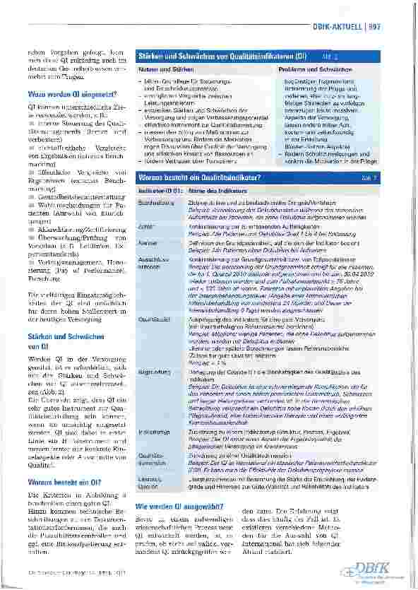 Vorschauseite 2: Auswahl und Bestimmung von Qualitätsindikatore