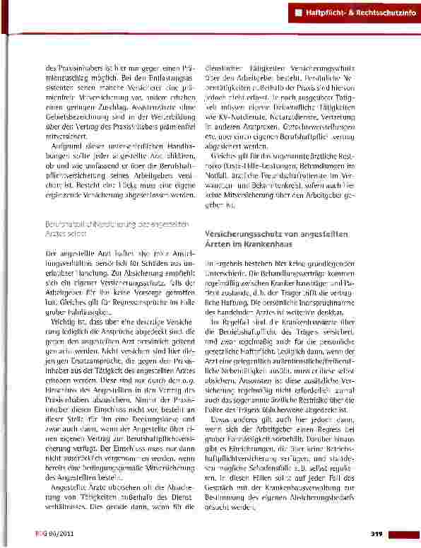 Vorschauseite 2: Die Haftpflichtversicherung angestellter Ärzte
