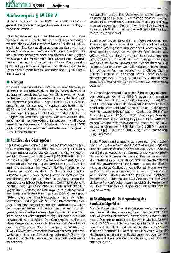 Vorschauseite 2: Verjährung von Krankenhausforderungen
