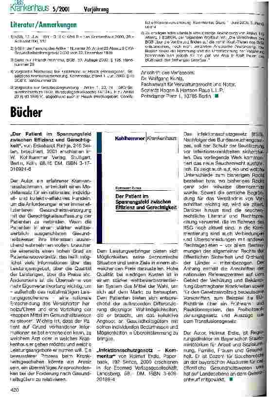 Vorschauseite 4: Verjährung von Krankenhausforderungen