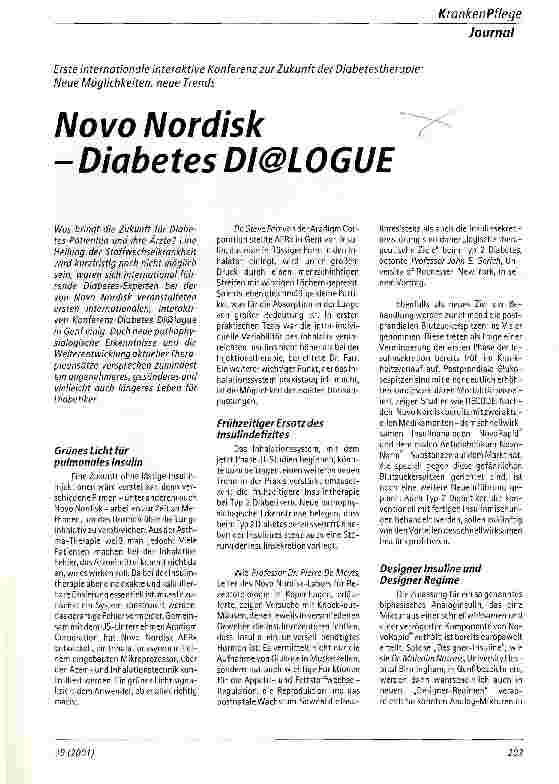 Vorschauseite 1: Novo Nordisk - Diabetes DI@LOGUE
