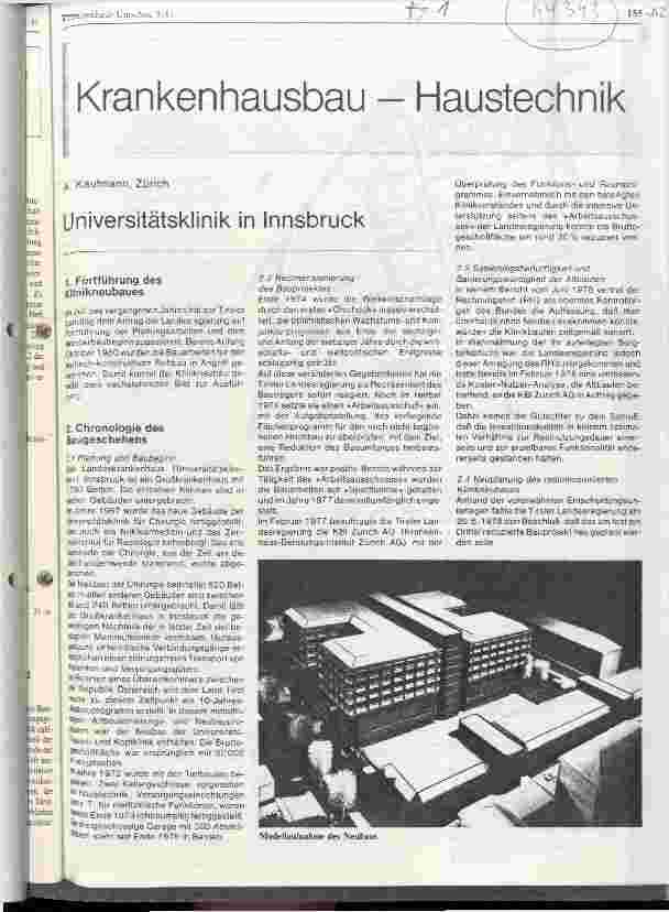 Vorschauseite 1: Universitätsklinik in Innsbruck