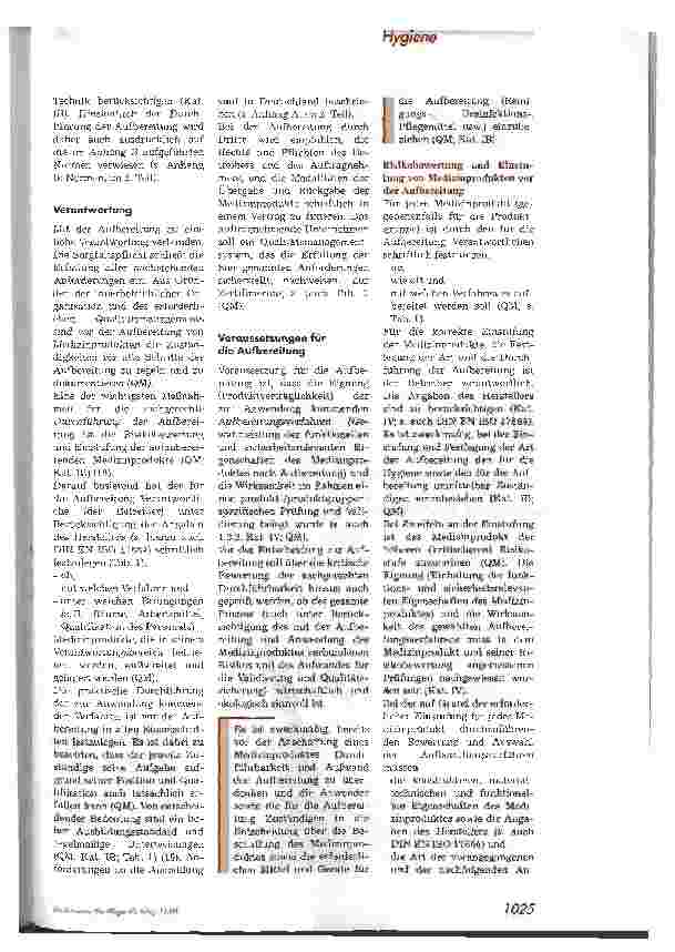 Vorschauseite 3: Anforderungen an die Hygiene bei der Aufbereitung von Medizinprodukten 1. Teil
