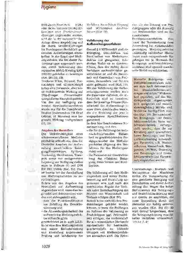 Vorschauseite 6: Anforderungen an die Hygiene bei der Aufbereitung von Medizinprodukten 1. Teil