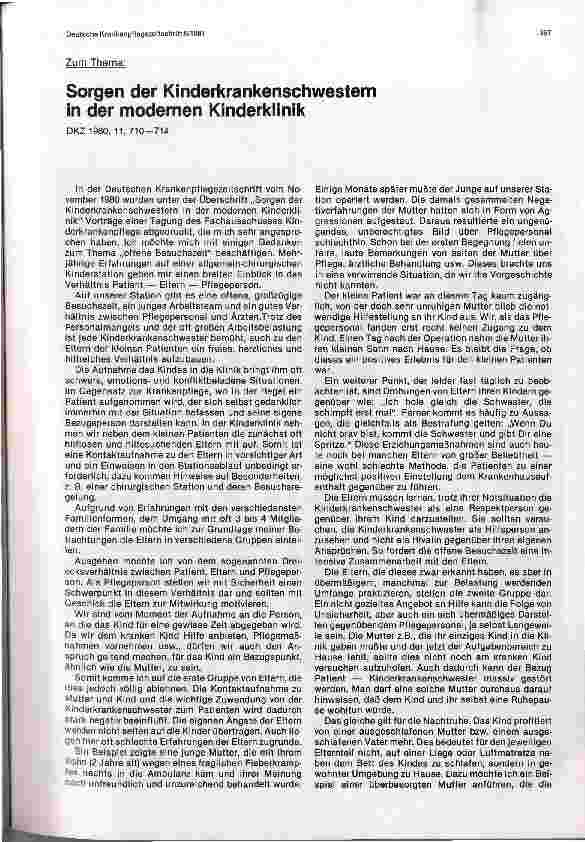 Vorschauseite 1: Sorgen der Kinderkrankenschwestern in der modernen Kinderklinik