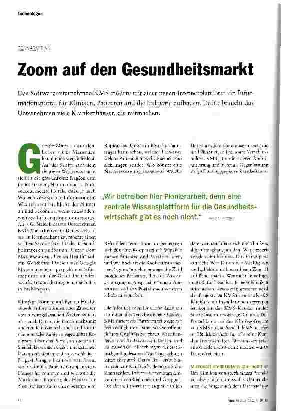 Vorschauseite 1: GEOMARKETINGZoom auf den Gesundheitsmarkt