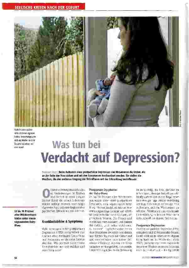 Vorschauseite 1: Was tun bei Verdacht auf Depression?