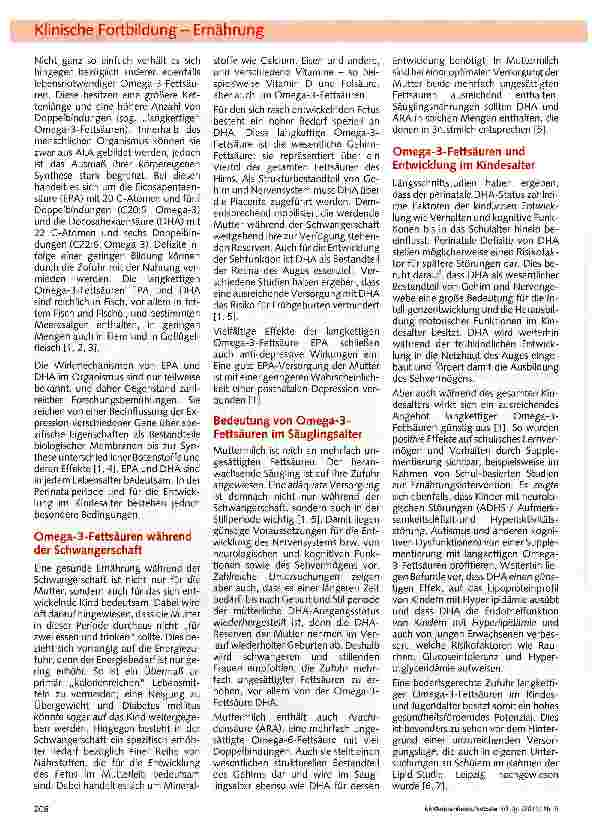 Vorschauseite 2: Stellenwert der Omega-3-Fettsäuren in unterschiedlichen Lebensperioden