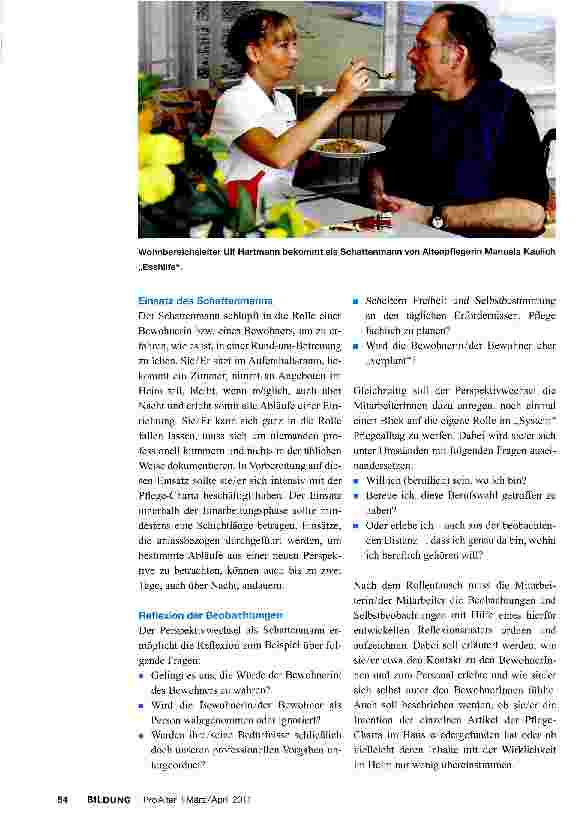 Vorschauseite 4: Die Pflege-Charta in der PraxisFortund Weiterbildungen für Heimbeiräte und Pflegende