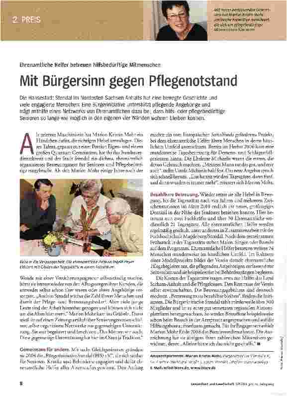 Vorschauseite 1: Mit Bürgersinn gegen Pflegenotstand