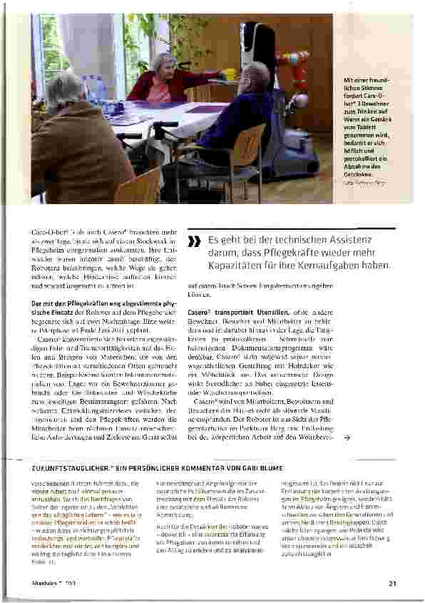 Vorschauseite 2: Service-Roboter im Pflegeheim: hilfreich und geduldig