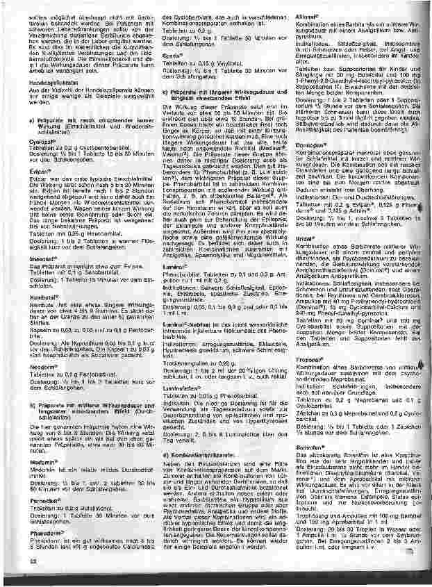 Vorschauseite 2: Kleine Arzneimittelkunde für die Schwester 44. Folge: IX. Medikamente mit vorwiegend zentralem Angriffspunkt