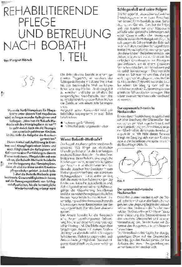 Vorschauseite 1: Rehabilitierende Pflege und Betreuung nach Bobath - 1. Teil