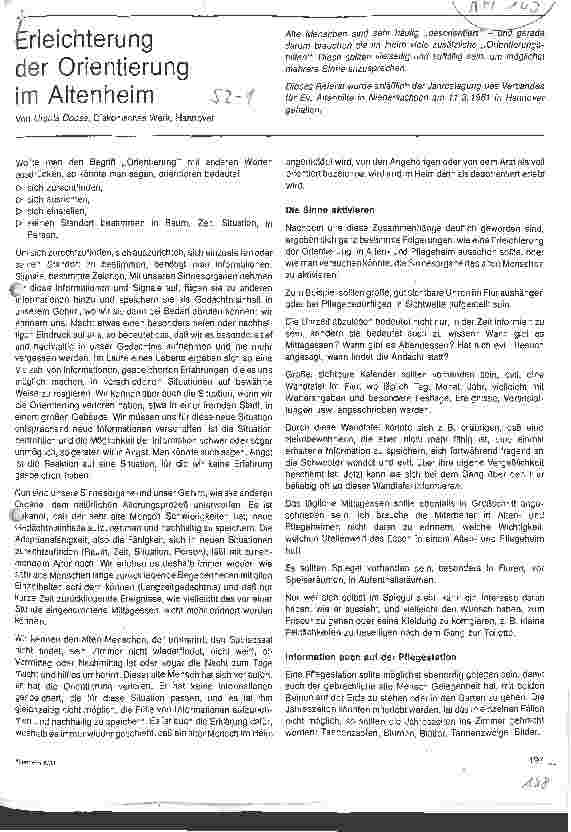 Vorschauseite 1: Erleichterung der Orientierung im Altenheim