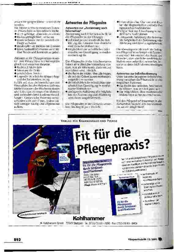 Vorschauseite 3: Patienten haben oft ein anderes Verständnis als Pflegende Autonomie und Privatsphäre in Krankenhäusern