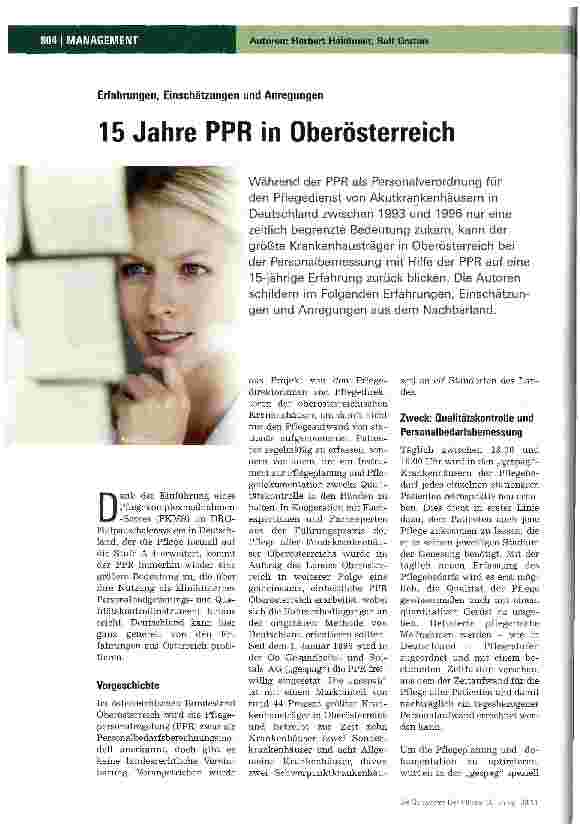 Vorschauseite 1: 15 Jahre PPR in Oberösterreich