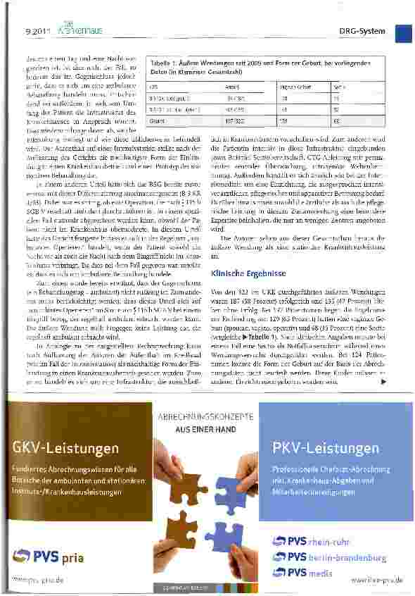 Vorschauseite 3: Äußere Wendung bei Beckenendlage - leistungsrechtliche und ökonomische Fragen