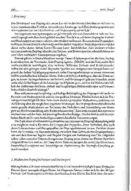 Vorschauseite 2: Dopingmissbrauch im Freizeitund Breitensport Anmerkungen aus rechtlicher Perspektive