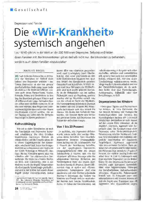 Vorschauseite 1: Die «Wir-Krankheit» systemisch angehen