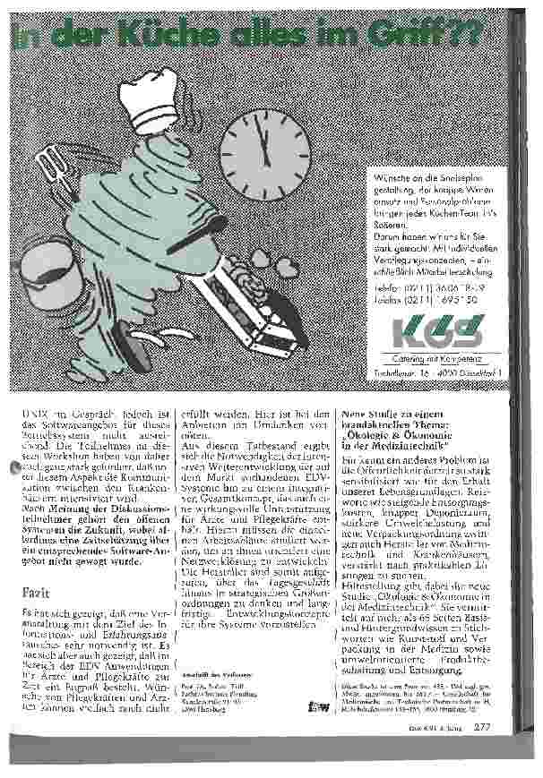 Vorschauseite 4: Datenverarbeitung für Ärzte und Pflegekräfte - Ergebnisse des 2. Schleswig-Holsteiner-Forums für Krankenhaus-Software