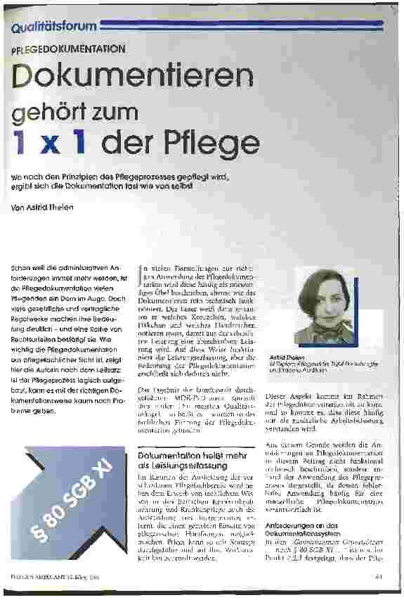 Vorschauseite 1: Dokumentieren gehört zum 1 X 1 der Pflege