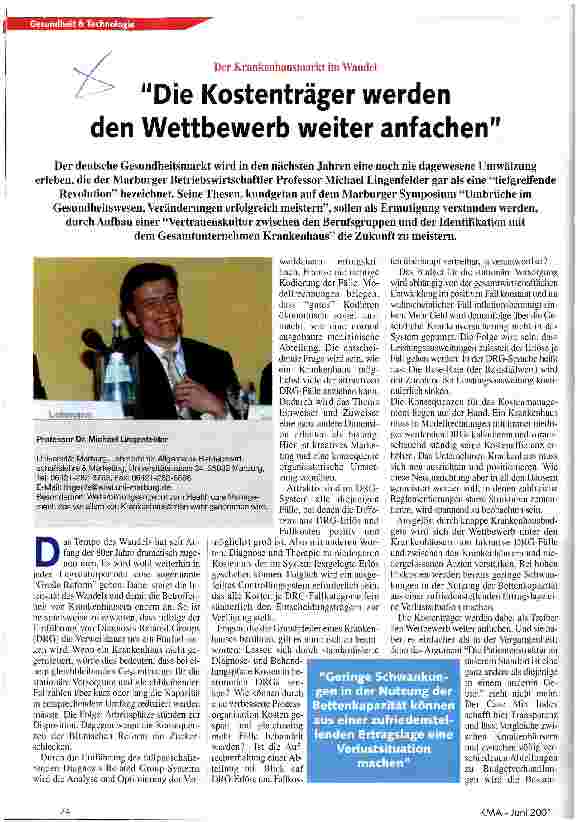Vorschauseite 1: Die Kostenträger werden den Wettbewerb weiter anfachen