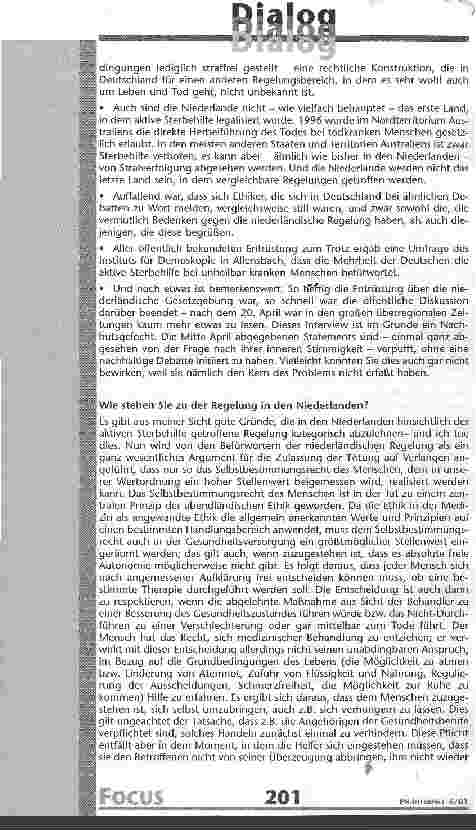 Vorschauseite 2: Ich lehne die in den Niederlanden getroffenen Regelungen ab Interview mit Paul-Werner Schreiner