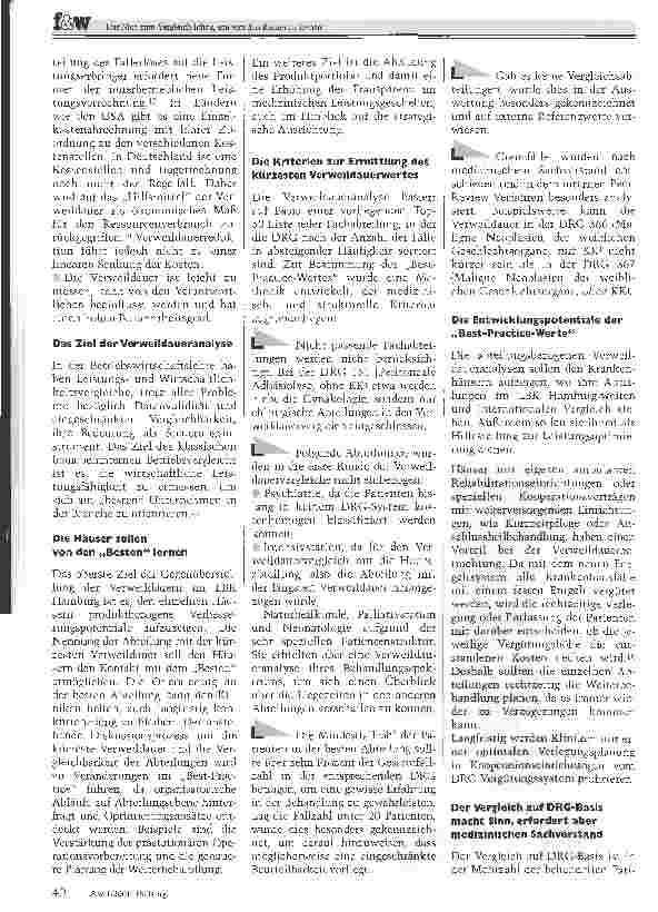Vorschauseite 3: Der Mut zum Vergleich lohnt, um von den Besten zu lernenDas AP-DRG-System im Krankenhausalltag des LBK Hamburg