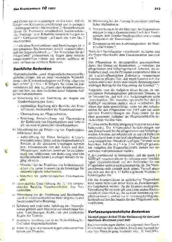 Vorschauseite 2: Nordrhein-Westfalen: Krankenhäuser lehnen Anrechnung von Hygienefachkräften auf den Stellenplan für den Pflegedienst ab