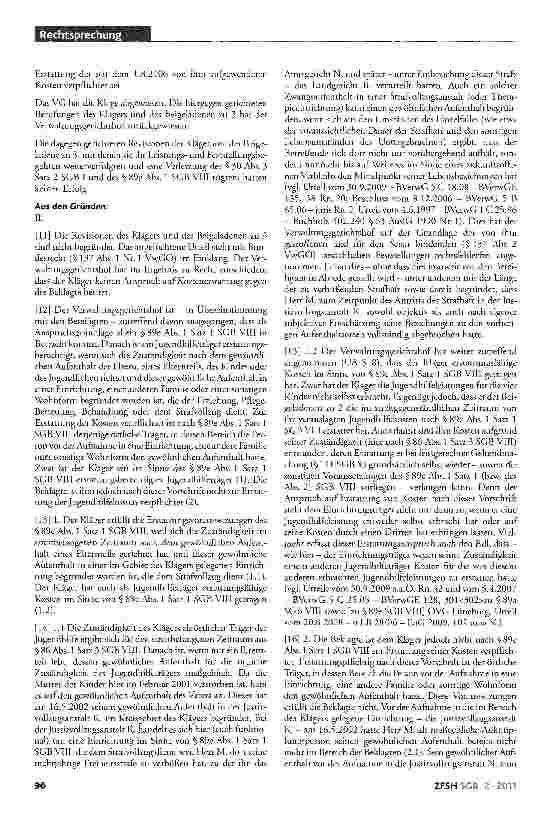 Vorschauseite 2: Aufenthalt in Justizvollzugsanstalt als gewöhnlicher Aufenthalt; Begriff des »Strafvollzugs«; Erstattung von Kosten für Leistungen der Jugendhilfe; gewöhnlicher Aufenthalt bei sog…