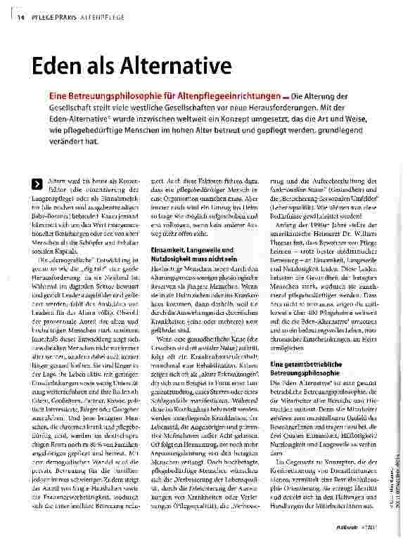Vorschauseite 1: Eden als Alternative