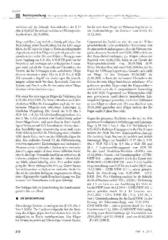 Vorschauseite 2: Kein Anspruch auf Übernahme der Pflegekosten auf ambulanten Pflegedienst nach Tod des Pflegebedürftigen