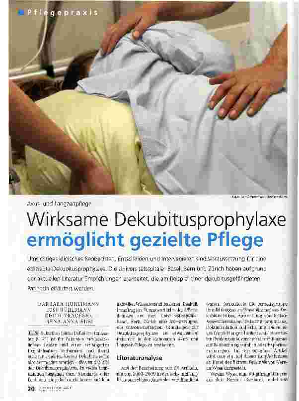 Vorschauseite 1: Akutund LangzeitpflegeWirksame Dekubitusprophylaxe ermöglicht gezielte Pflege