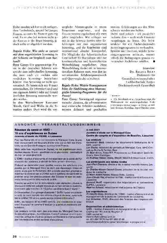 Vorschauseite 4: Qualitätsansprüche an die vorsorgliche Mammografie